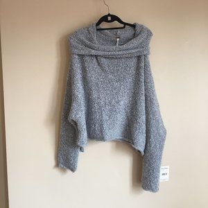 Grey furry Free People long sleeve sweater M - NEW